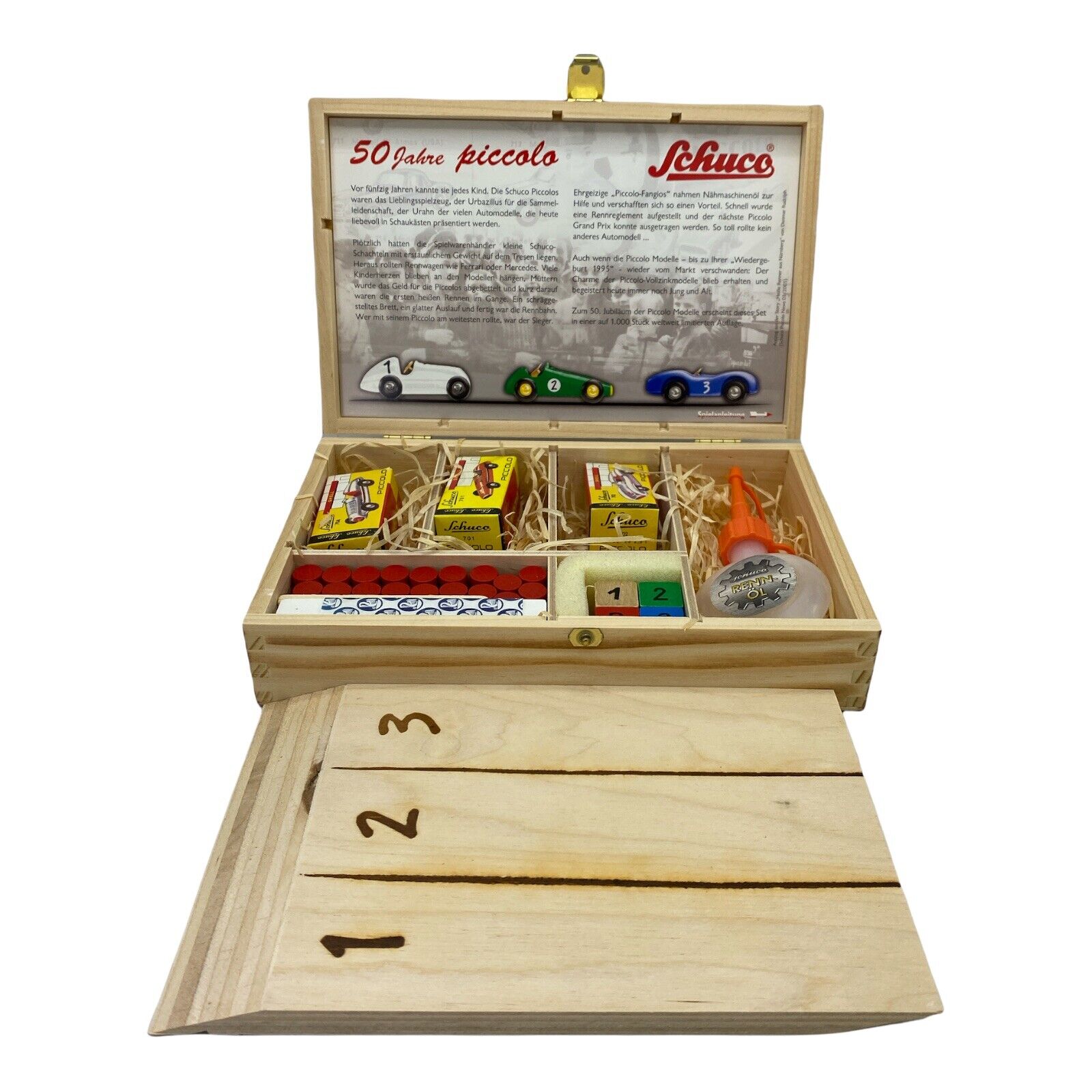 Schuco Piccolo 50 Year Set Cars Limited Edition Race Set in Wood Box USA Seller