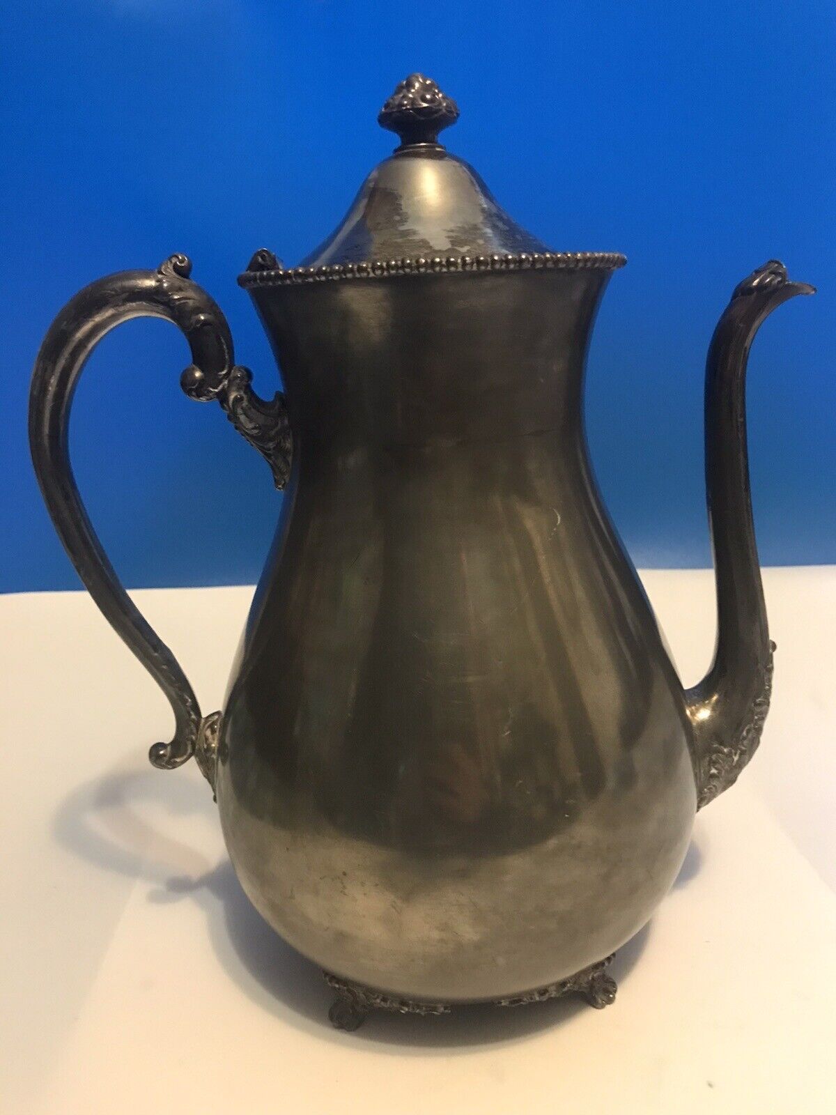 Antique 1800’s Rockford Quadruple Silver Plated Hot/Cold Tea Pot Ornate 12”,5lbs