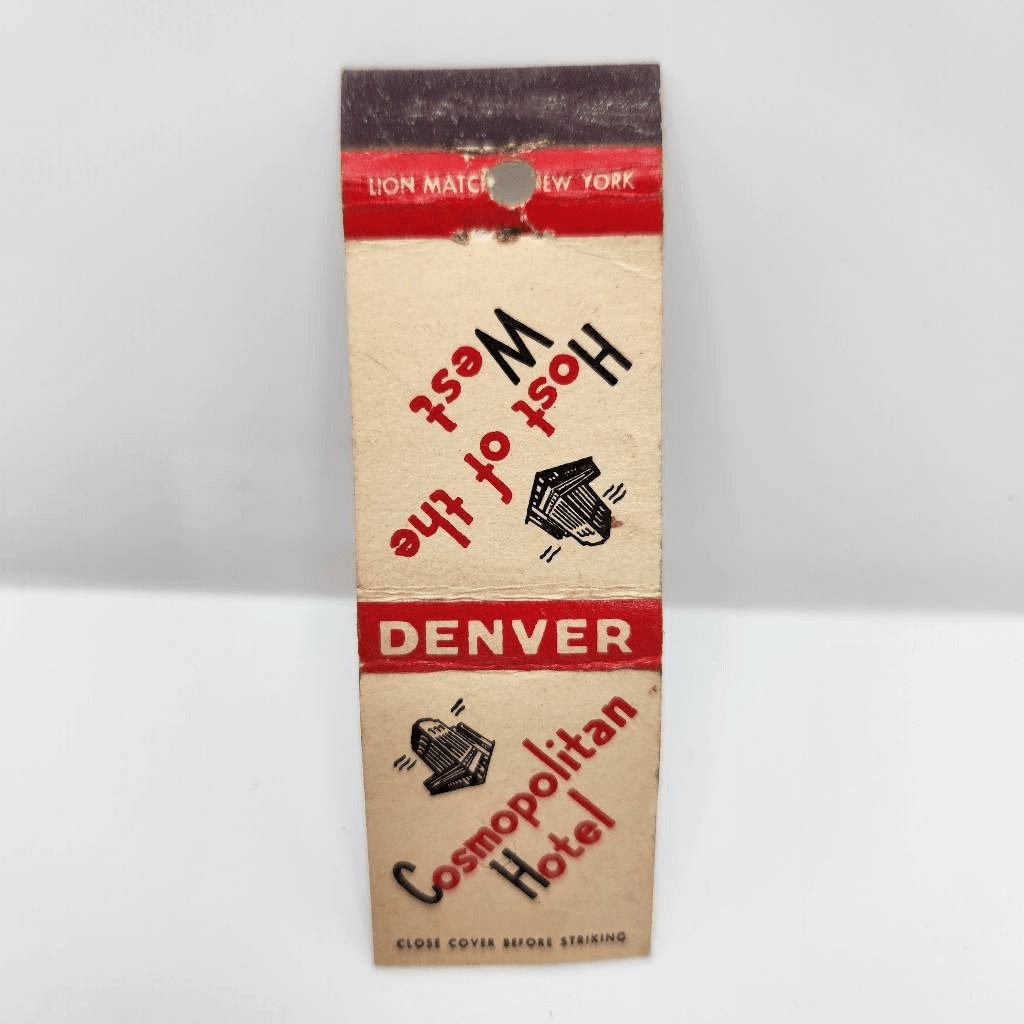 Vintage Matchcover Cosmopolitan Hotel Denver Colorado Midget Lion Match