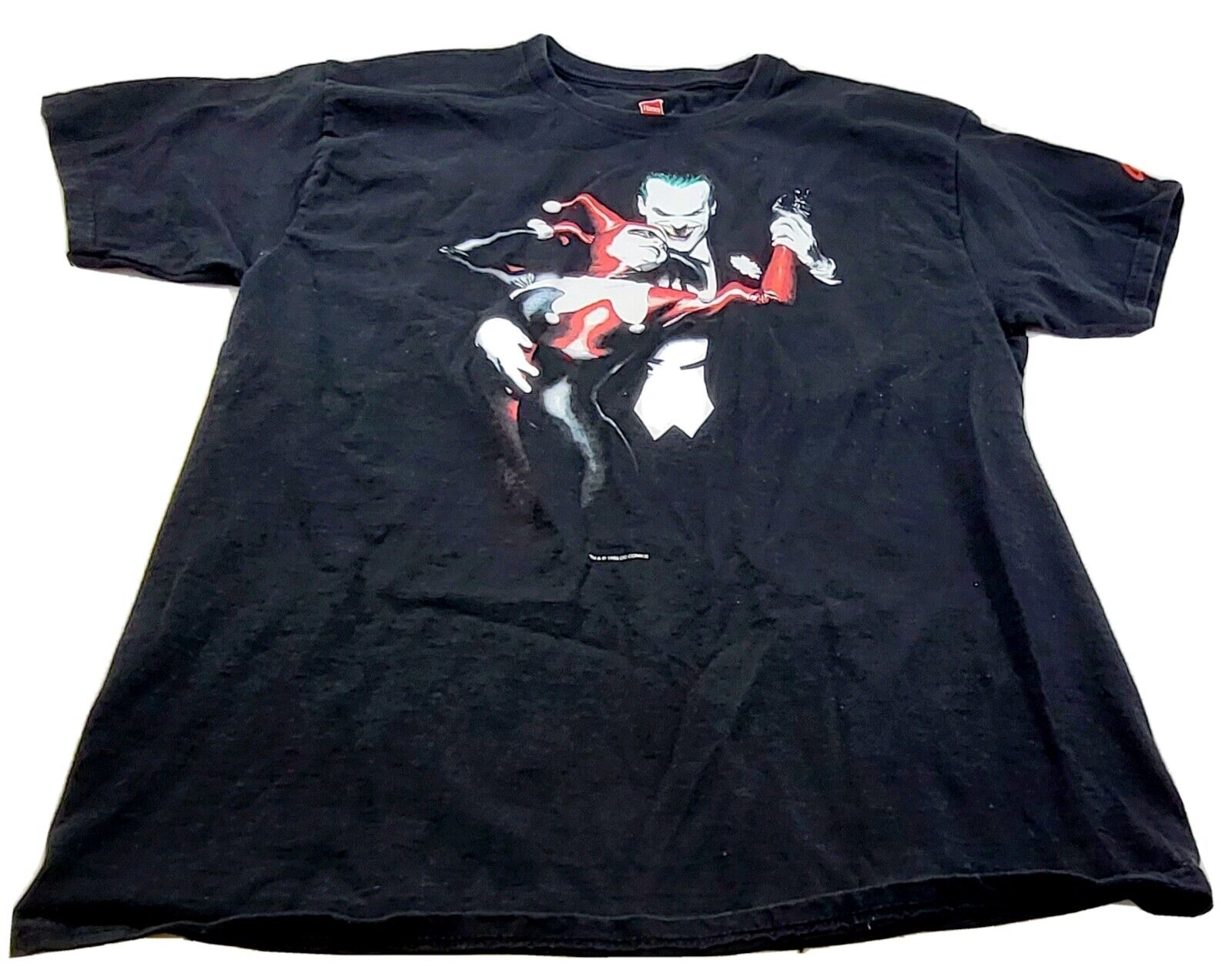 Vintage 90s Y2K Joker Harley Quinn T-Shirt L Batman DC Comics Graphitti Hanes 