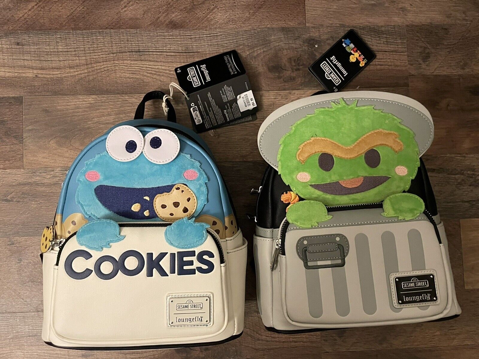 Brand New Loungefly Bags Lot Of 2 NTWs Oscar Cookie Monster Sesame Street