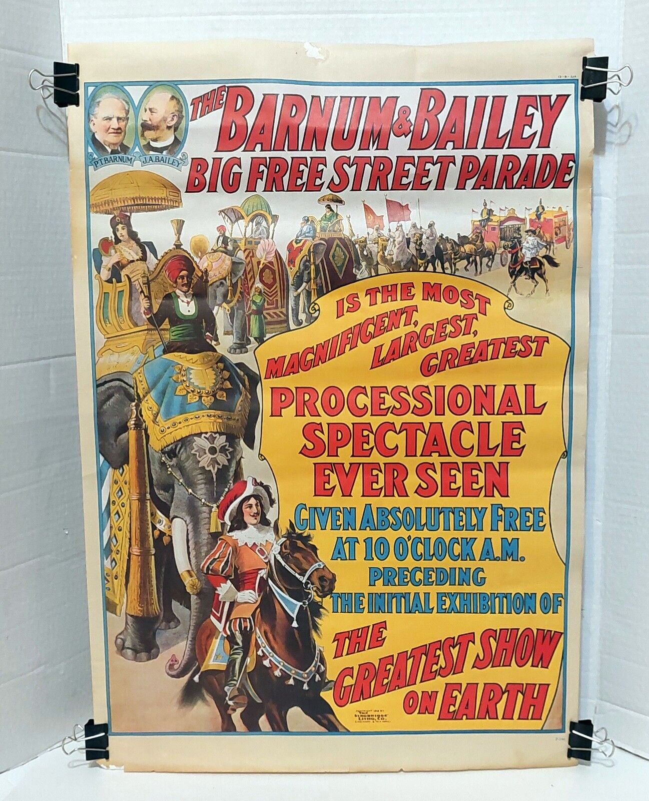 Vintage 1971  Ringling Bros Barnum & Bailey Big Free Street Parade Circus Poster