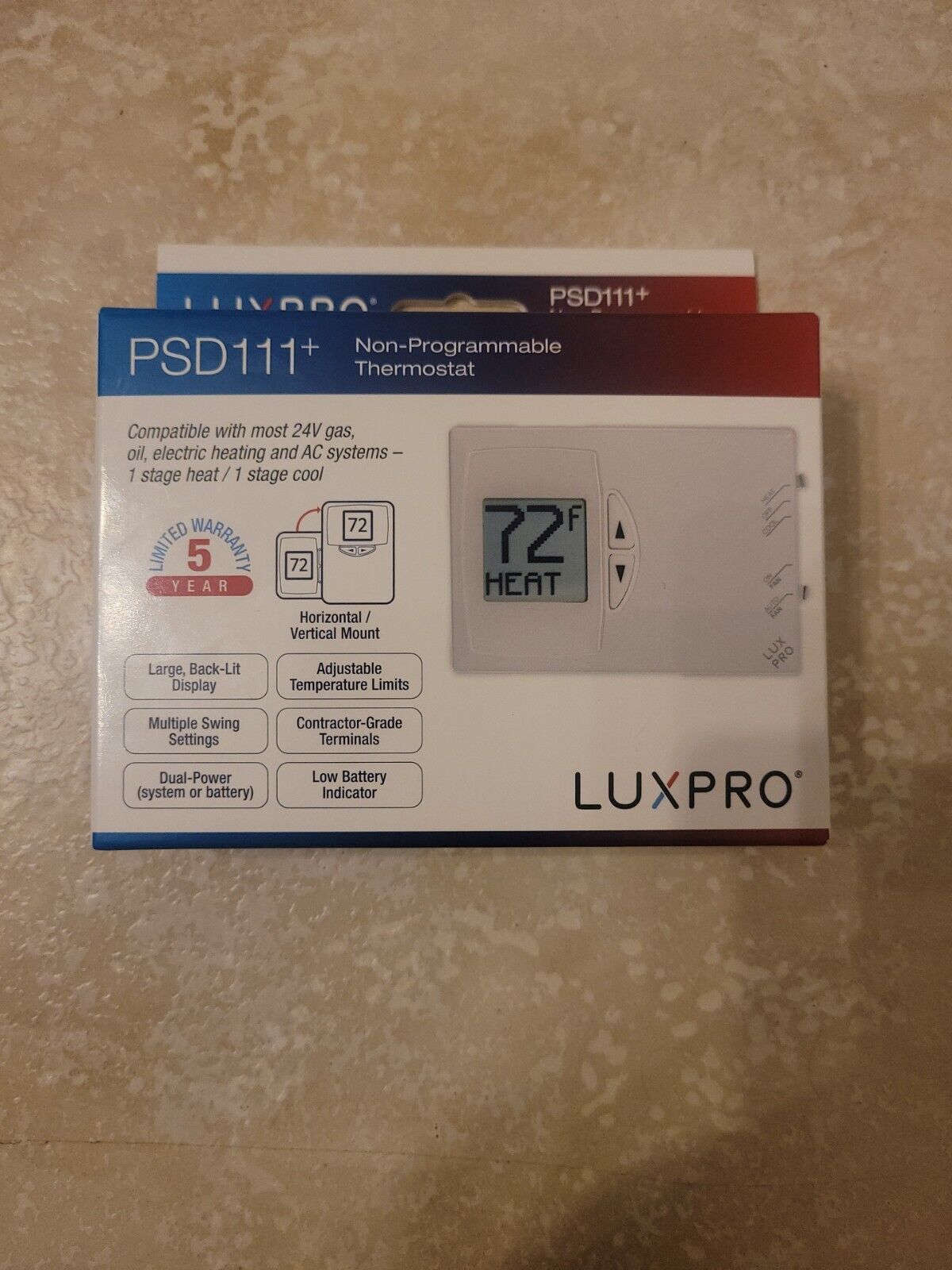 Thermostat LUXPRO PSD 111 +  NON PROGRAMMABLE