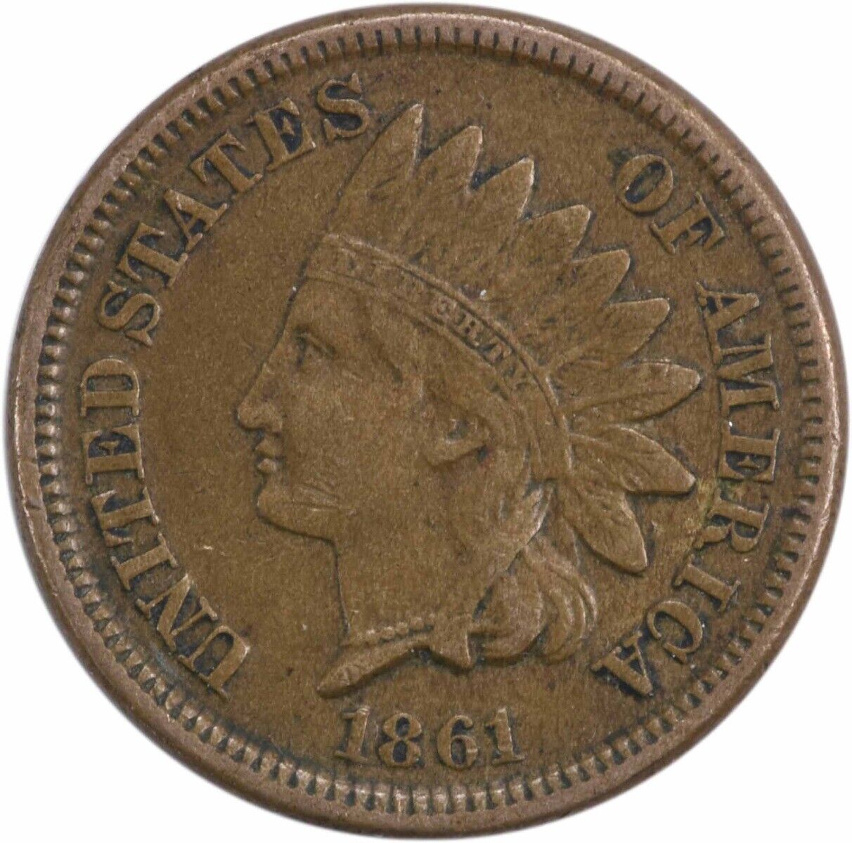 1861 Indian Cent EF Uncertified #151