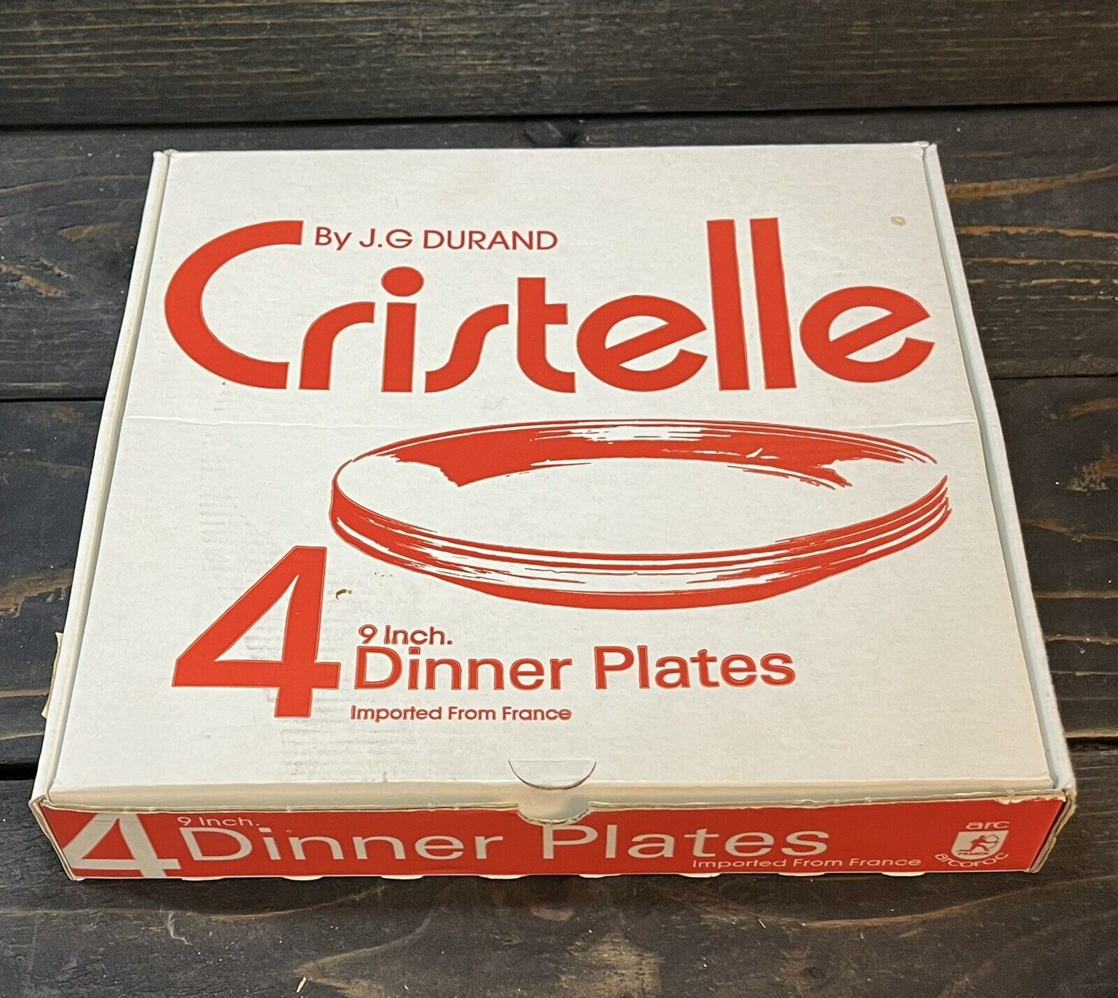 Vintage Arcoroc Cristelle By J.G. Durand Dinner Plates 9\