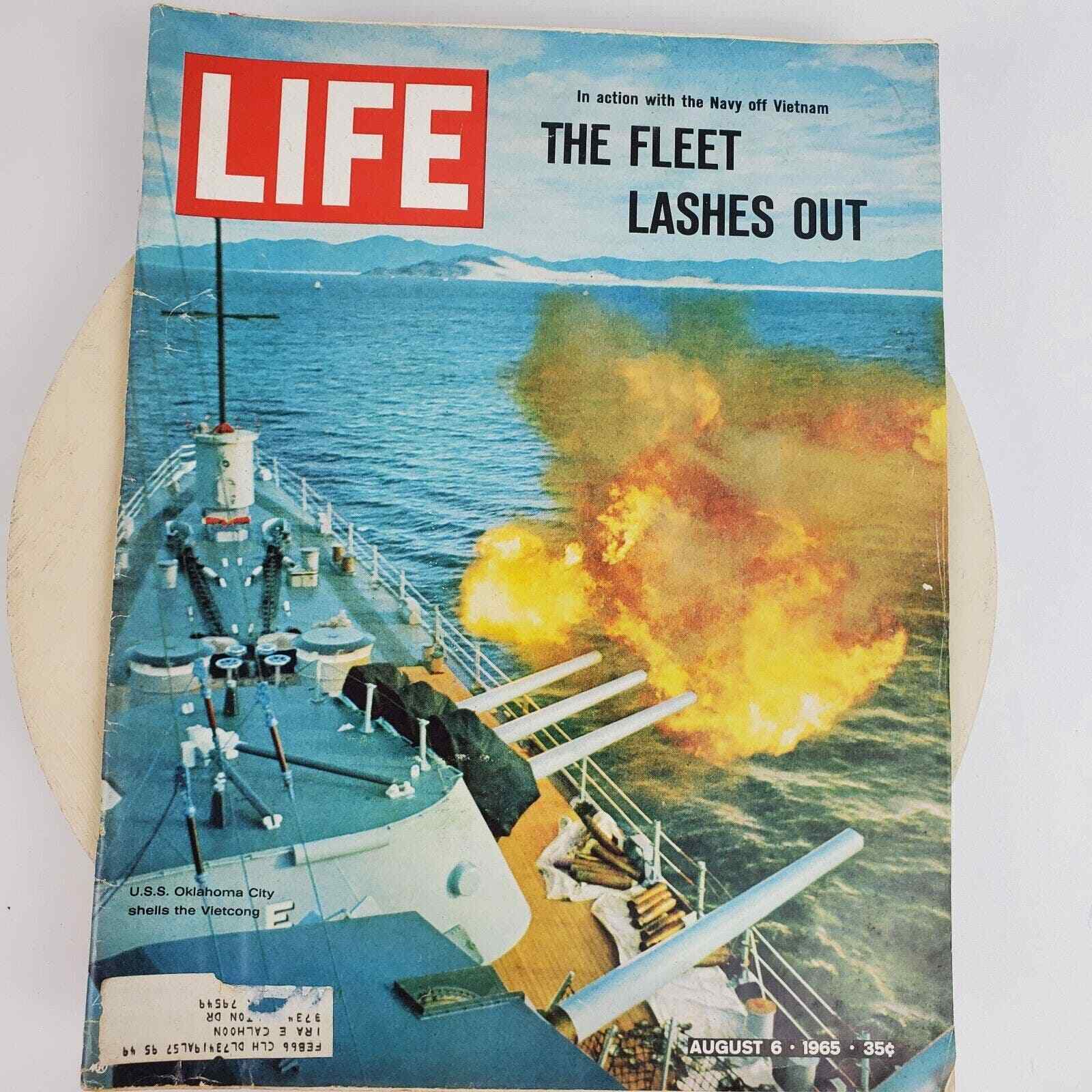 Vintage 1965 Life Magazine The Fleet Lashes Out Aug 6 Edition