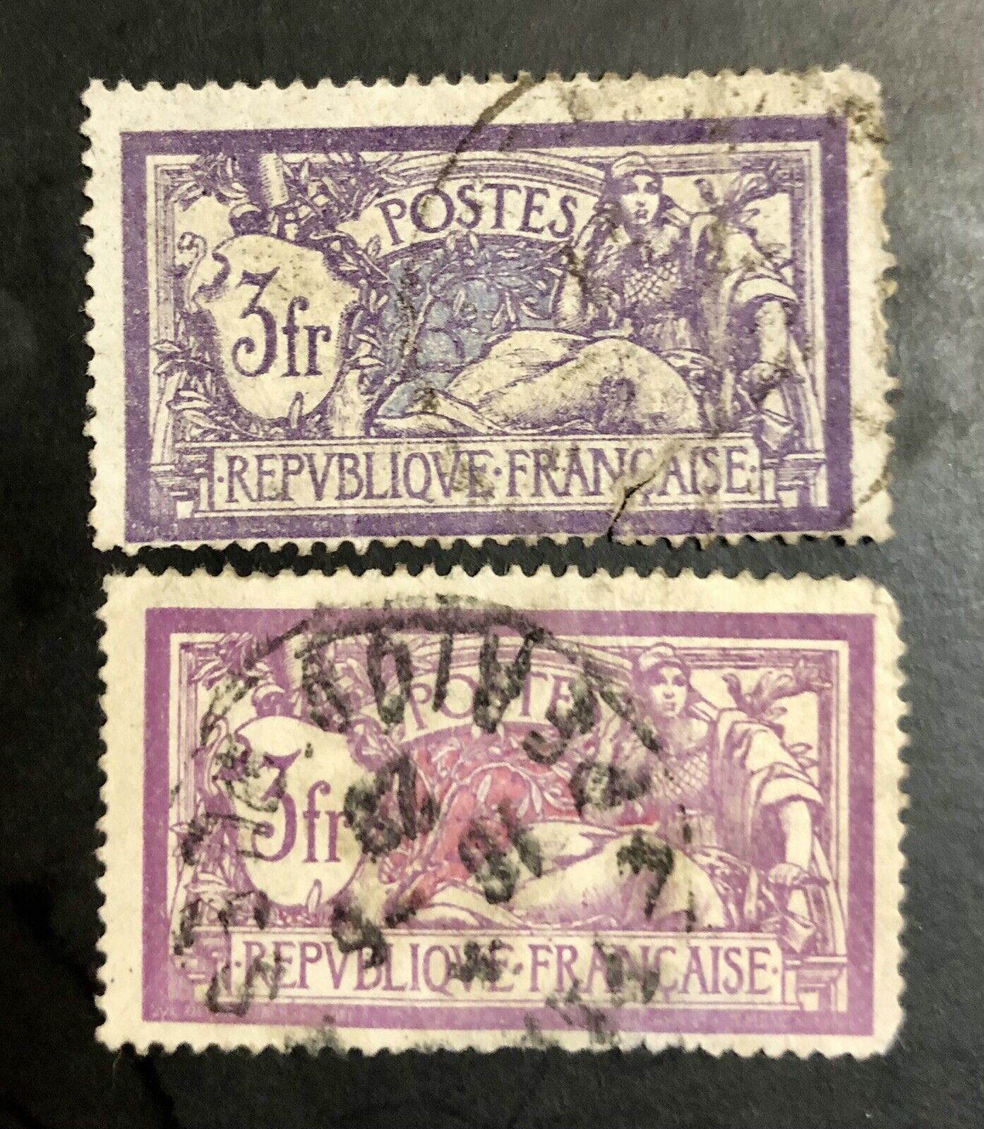 France Stamp 1925/26-New Values-3Fr Violet/Blue And 3Fr purple/reddish Blue Used
