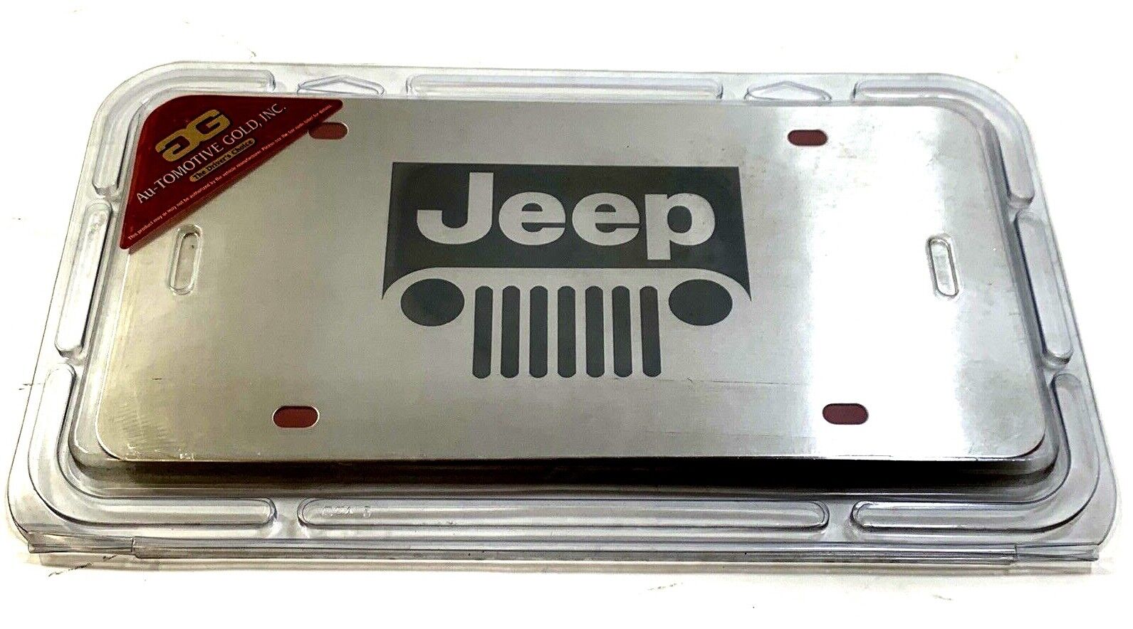 New License Plate Laser Etched Jeep Grill Logo Autogold PL.JEEG.ES
