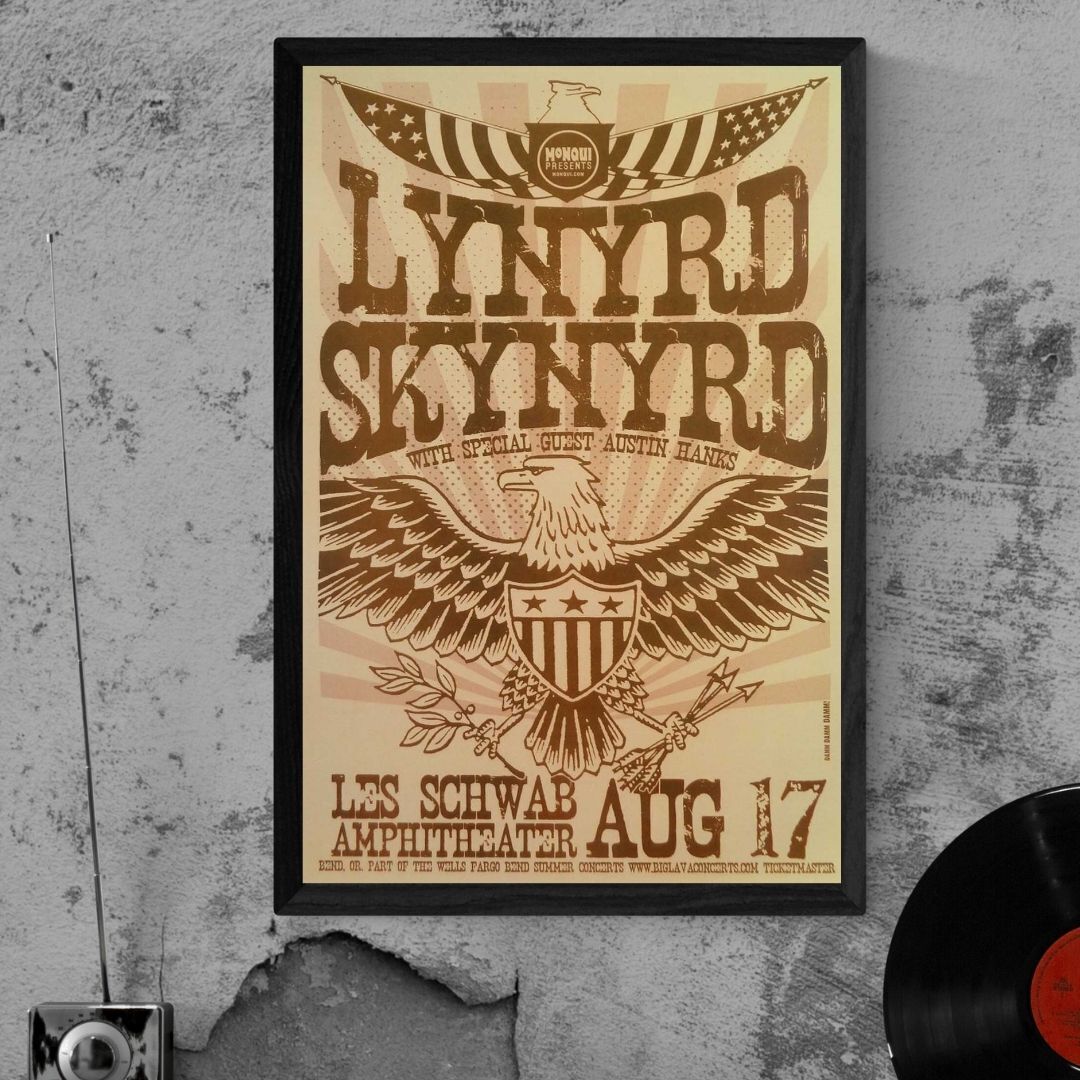 Lynyrd Skynyrd Les Schwab amphitheater 24x36 Poster rock zz top 38 special van