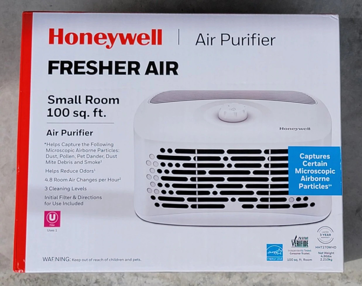 Honeywell Air Purifier HEPA Type Small Room HHT270WHDV1 Clean