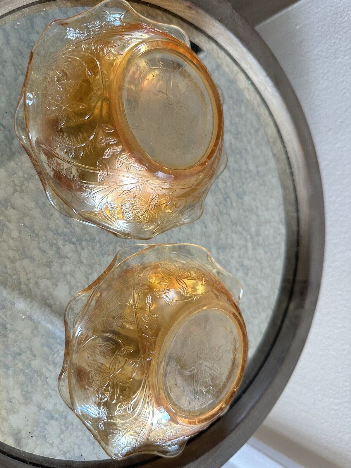 Vintage Depression Glass 5.75” Across 2 Bowls
