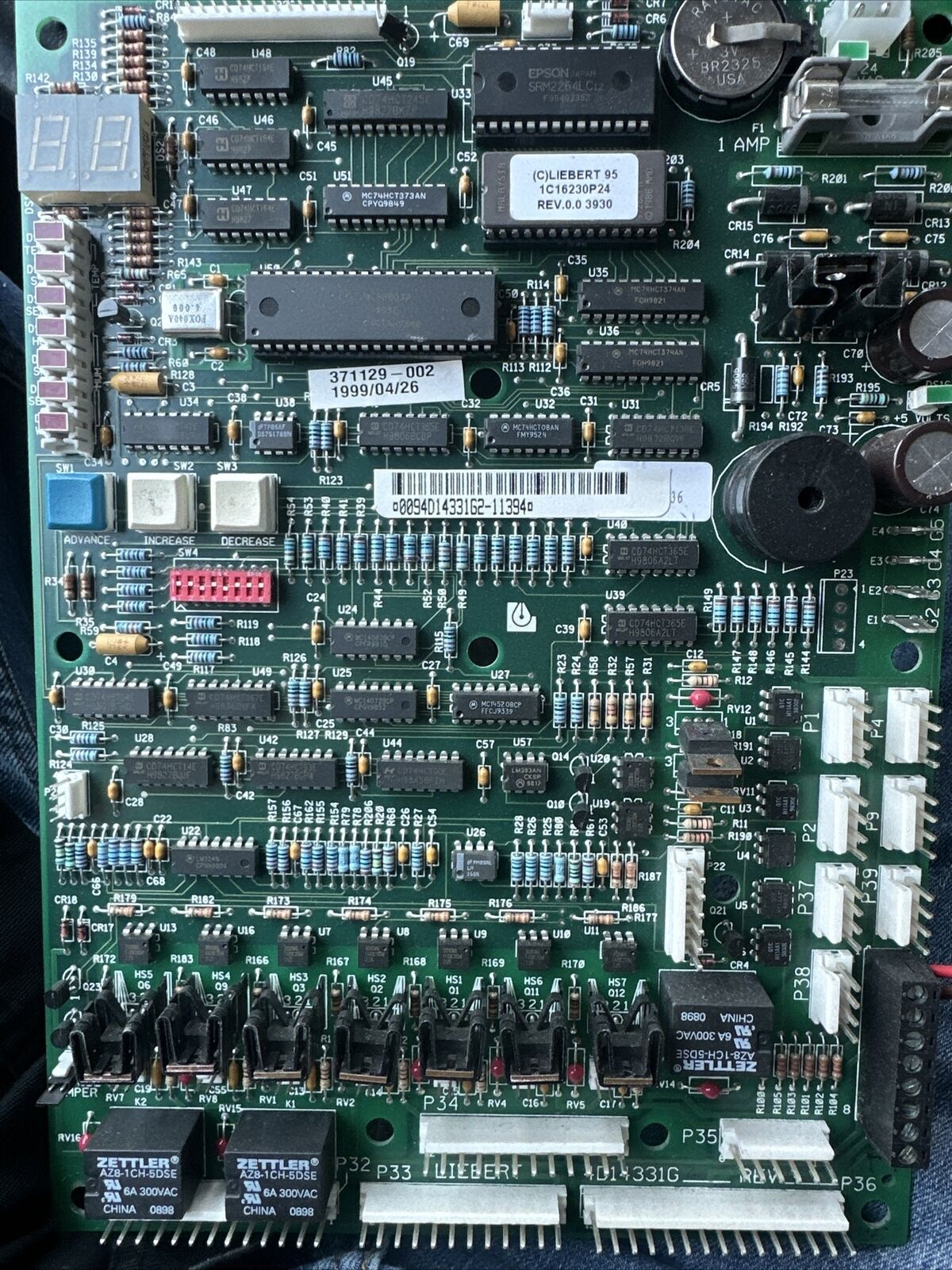 Liebert Challenger Control Board & Display Panel, 4D14331G2 Rev 4