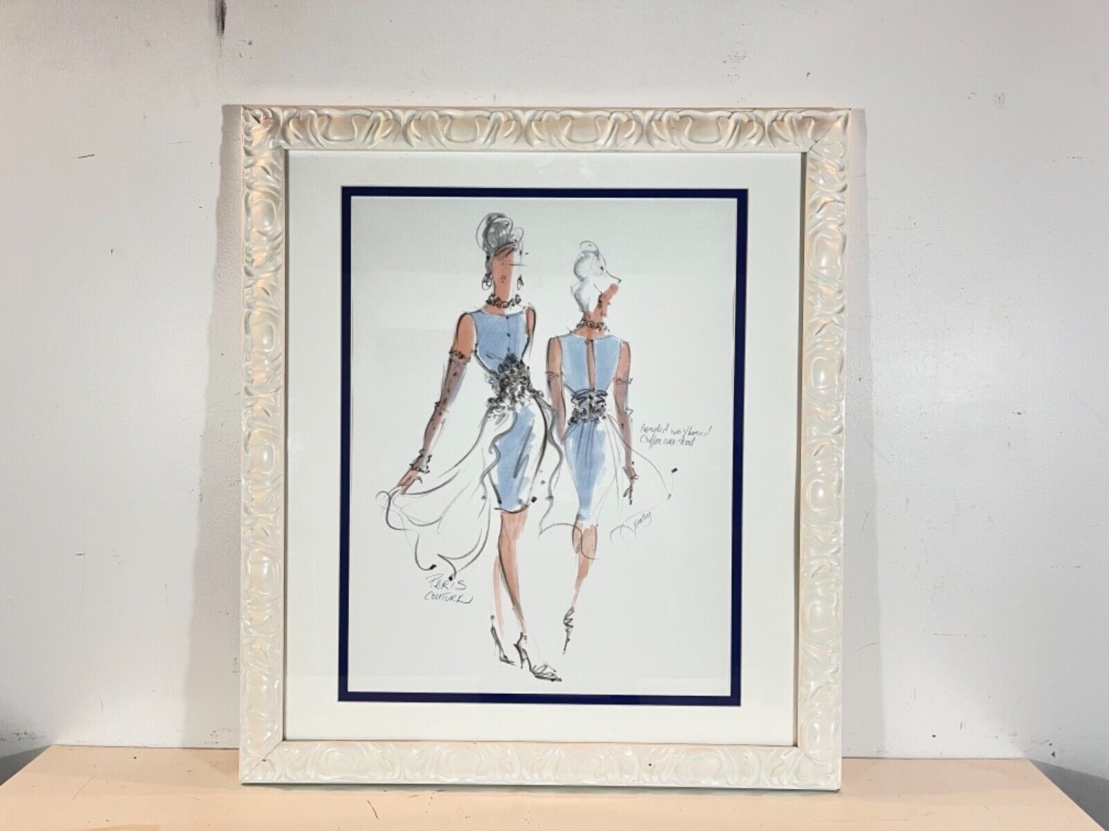 Vintage “Haute Couture III” Framed Fashion Art Print Framed