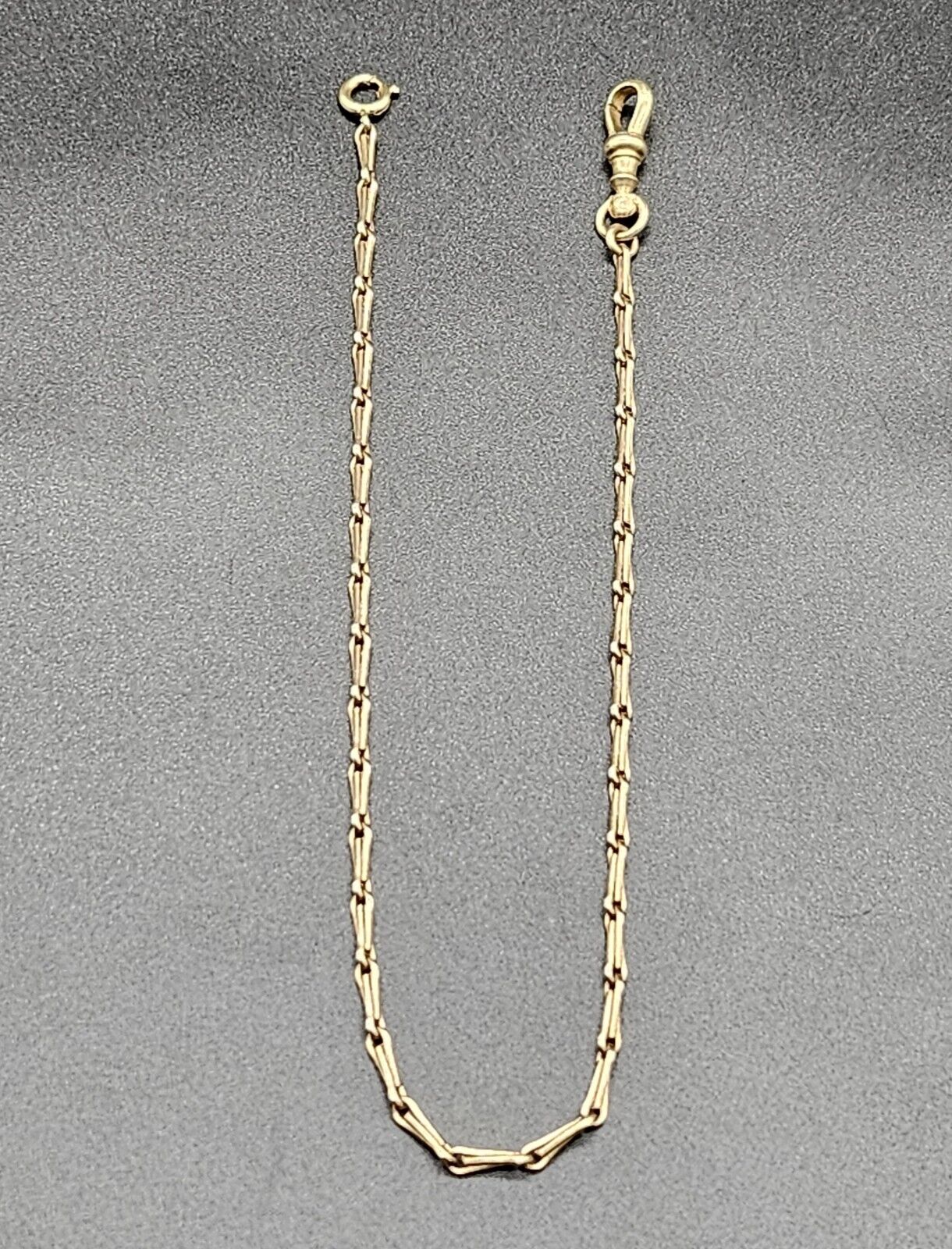 Antique Art Deco Gold Plated Single Albert Pocket Watch Chain/France/c1920