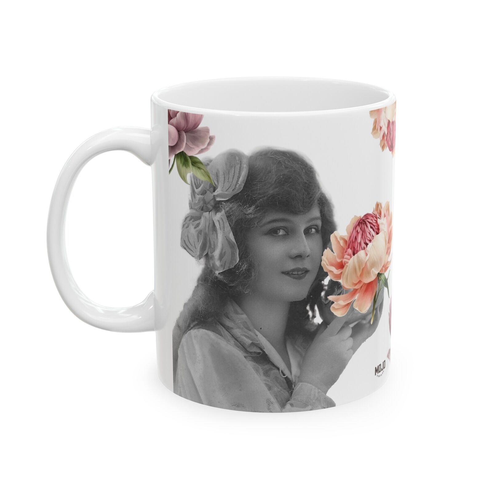 Beautiful Woman 11oz Ceramic Mug, Glamour-Love Collection, Blossoming with Charm