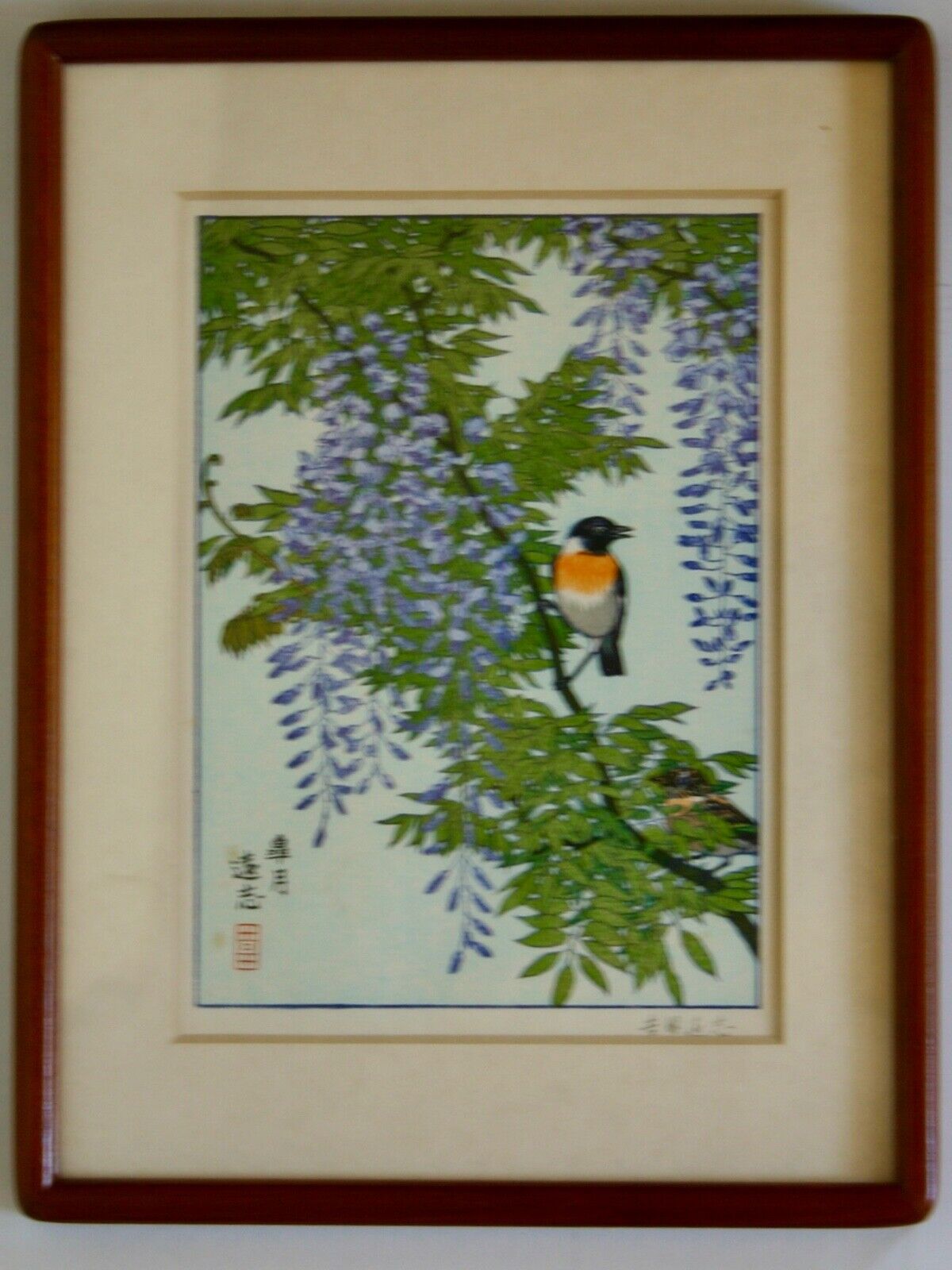 Toshi Yoshida original woodblock print in framed with signature and certificate
