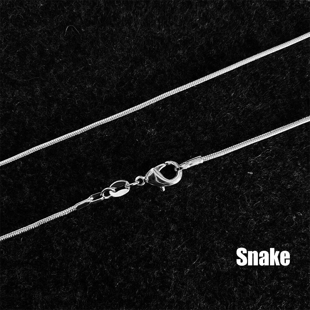 925 Silver Plated 9 Styles Snake Chain Fashion Necklace Women 16\