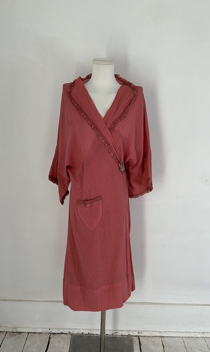 Vintage 1930s Dusty Rose Dressing Robe 