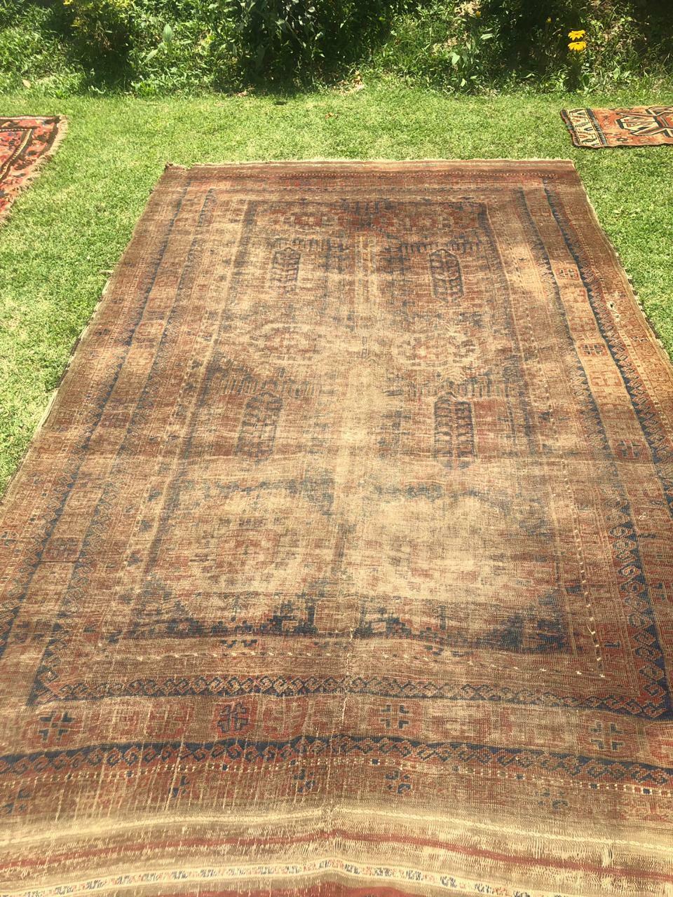 Antique Hand Knotted Woolen Rug 
