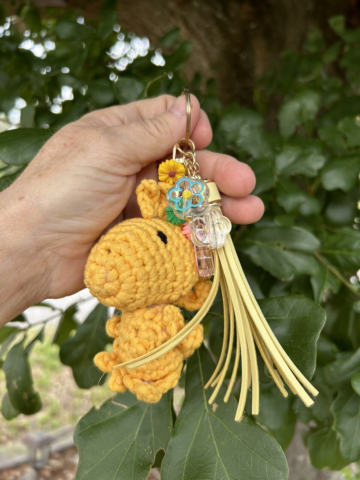 Crochet Woodstock with optional keychain.  Handmade