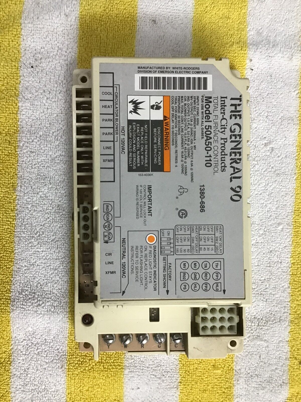 50A50-110 THE GENERAL 90 White Rodgers Total Furnace Control Board 