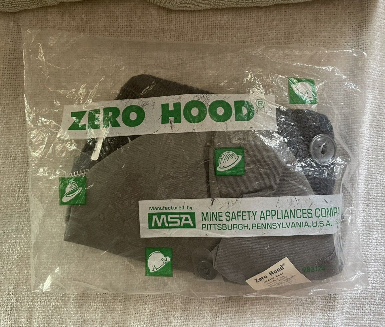 Vintage MSA Zero Hood Liner Hard Hat Helmet Coal Miner Mining Winter Deadstock