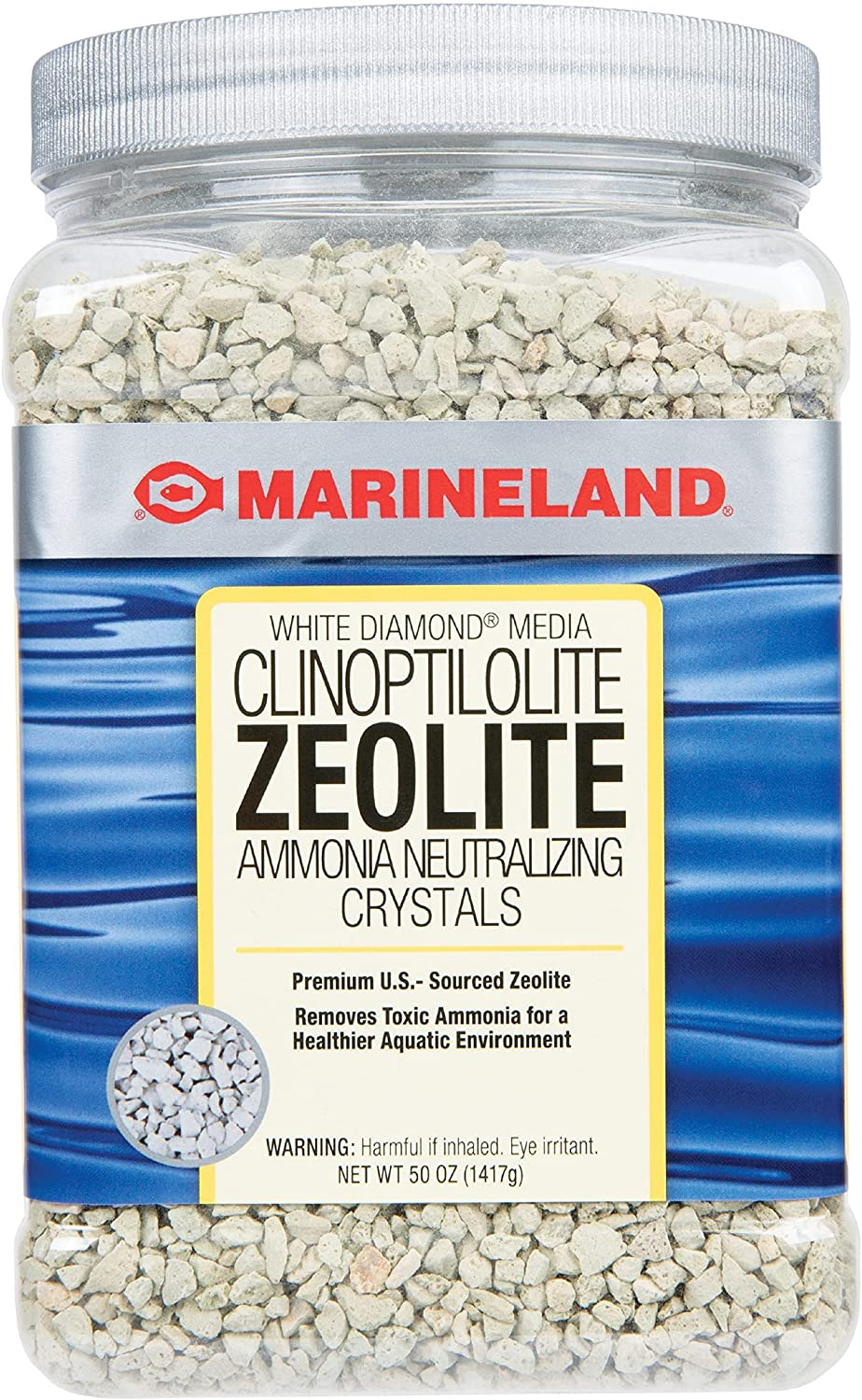 Marineland White Diamond 50 Ounces, Removes Toxic Ammonia, Aquarium Filter Media