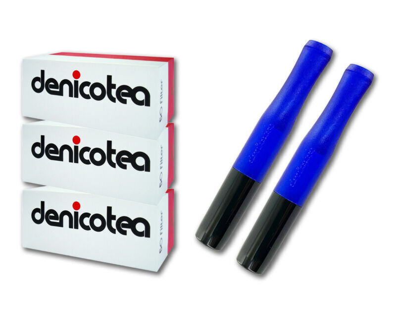Denicotea Special Edition Combo 2 -Black & Blue- Holders & 150 filters 24100