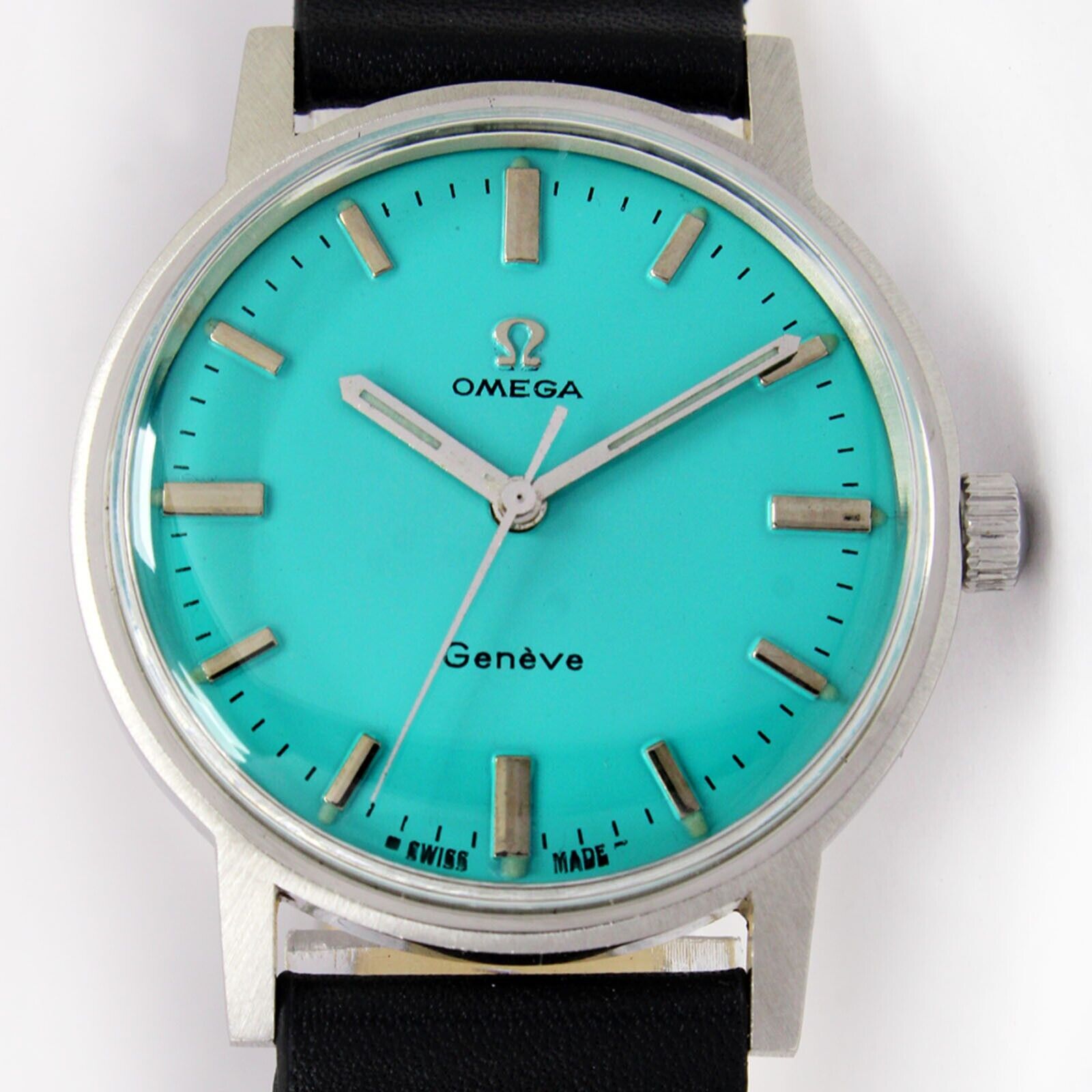 1969 Omega Geneve Winding Turquoise Mens Vintage Watch 135.070 New Year Deal