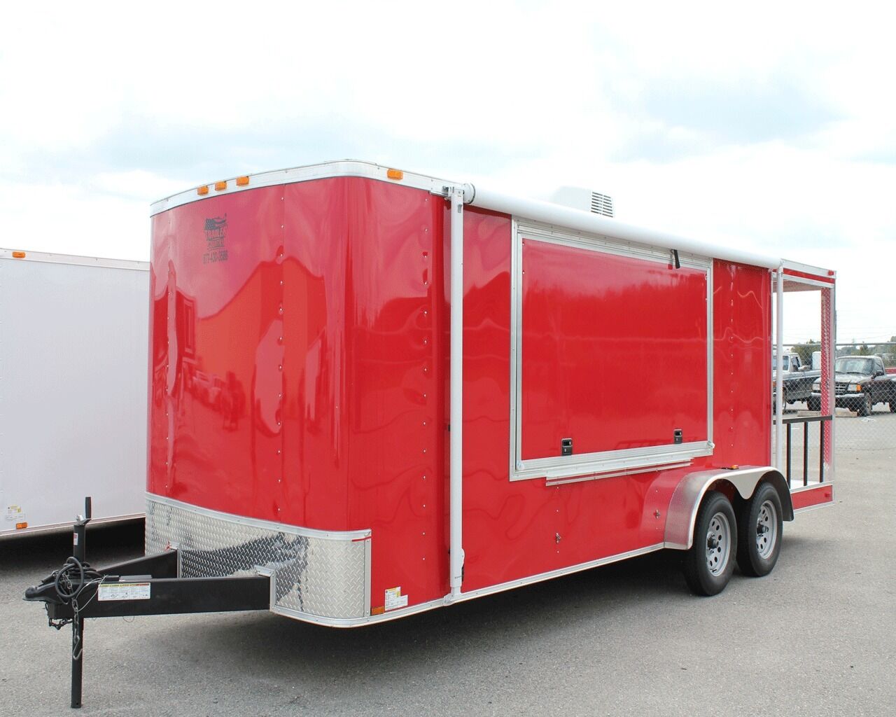 NEW 7x21 7 X 21 Enclosed Concession Food Vending BBQ Porch Trailer * MUST SEE *