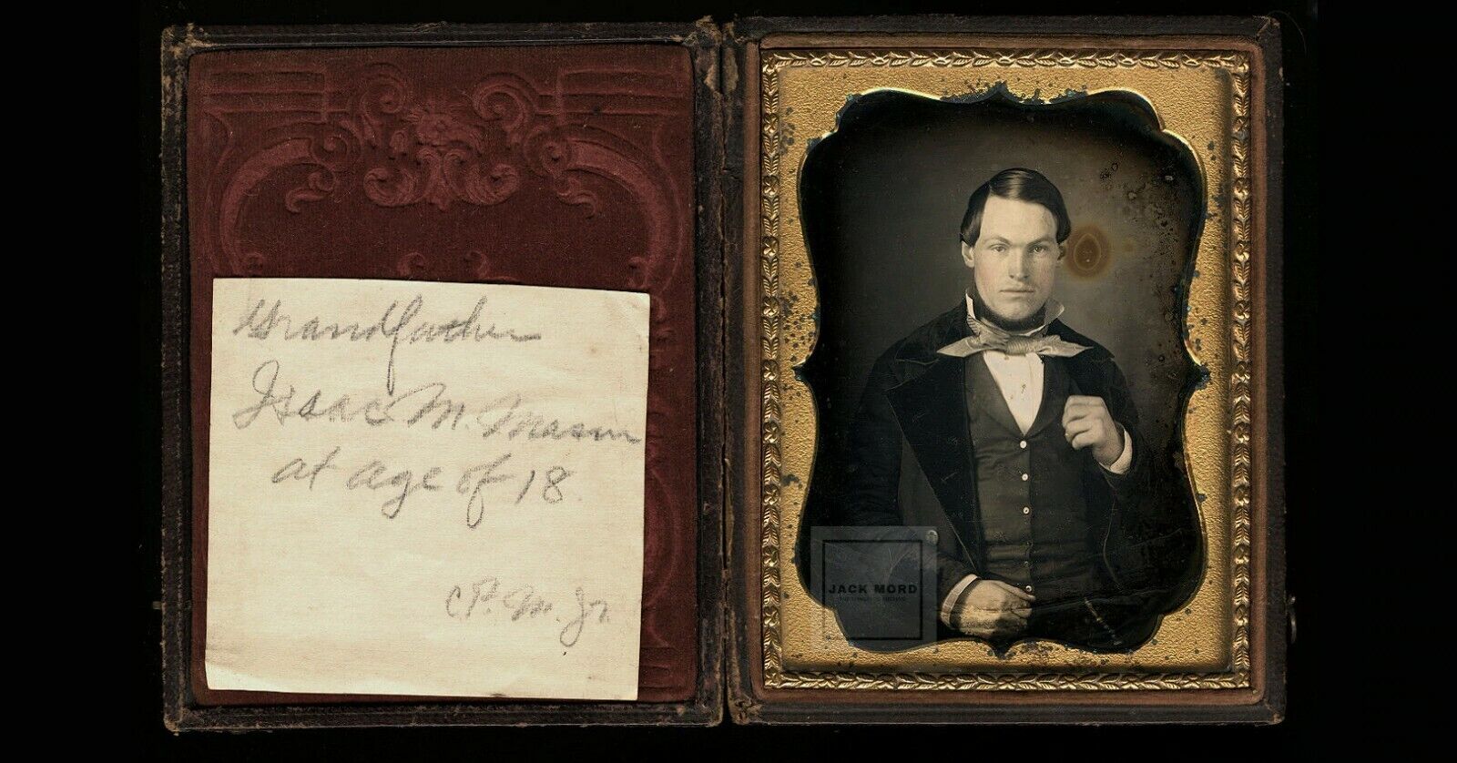 1/4 Dag ID\'d Missouri River Ship Captain 18YO Isaac Mason 1840s St Louis History