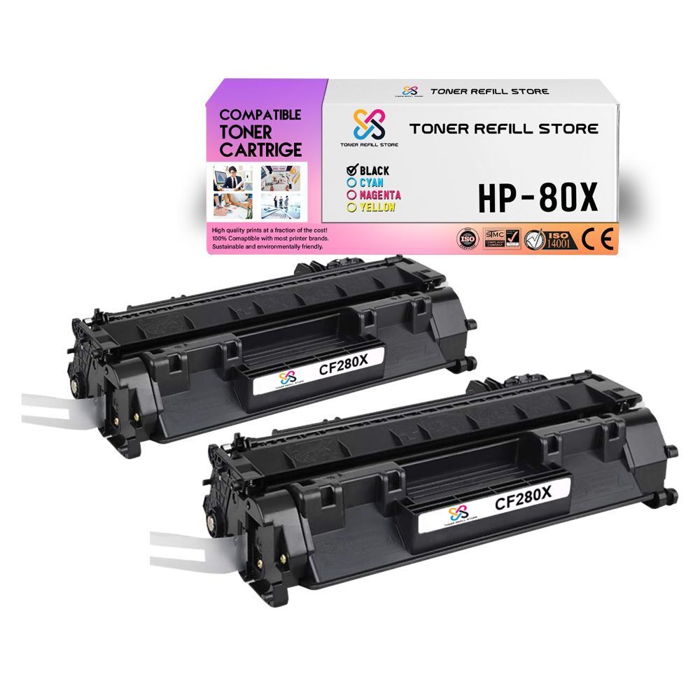 2Pk TRS 80X Black HY Compatible for HP LaserJet M401dn Toner Cartridge