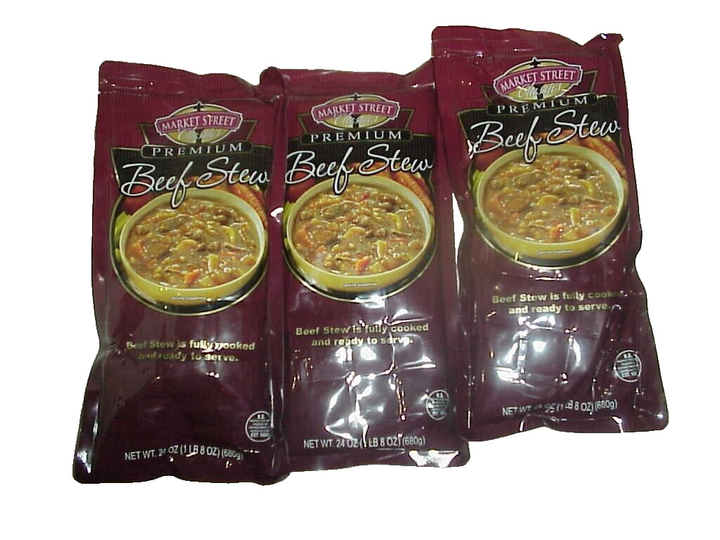 Lot Of 3 Market Street Classics Premium BEEF Stew Fully Cooked 24OZ BB 12/2026