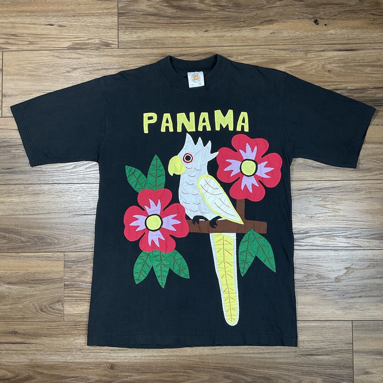 Vintage 1980s Panama Parrots Cut-N-Sew Shirt Size XL