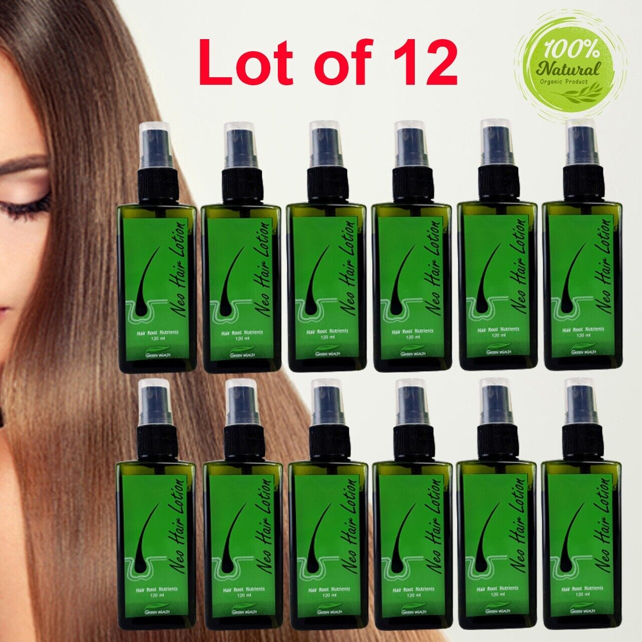 12x Neo Hair Lotion Herbs 100% Natural Treatment Spray Strong Root Hair Growth N