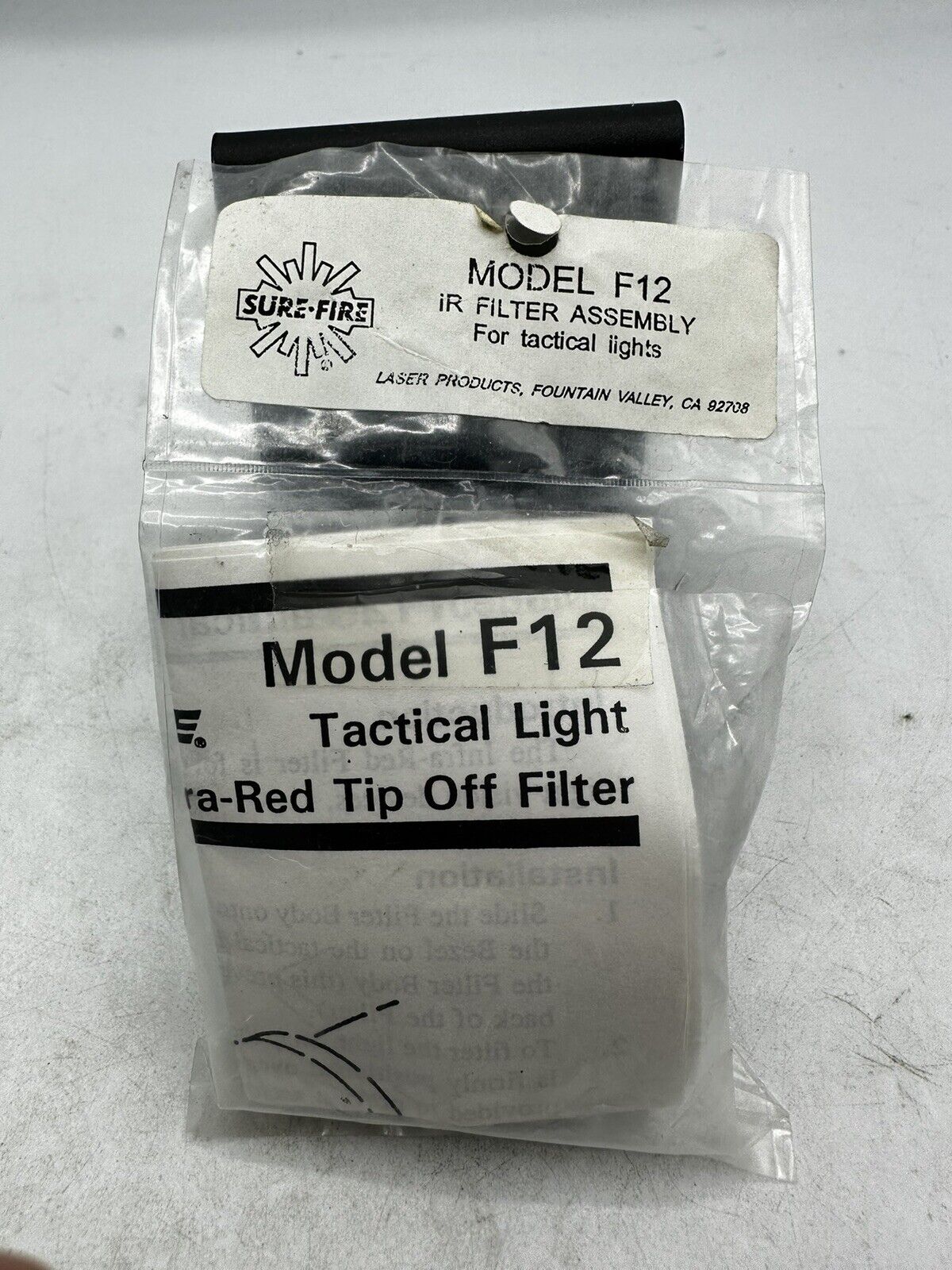 Original USGI SureFire Model F12 Tactical Light Infa-Red Tip Off Filter 1.375\