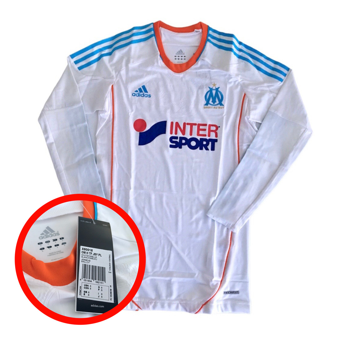 New OLYMPIQUE MARSEILLE Adidas TechFit 2012/13 Football Shirt L Soccer Jersey