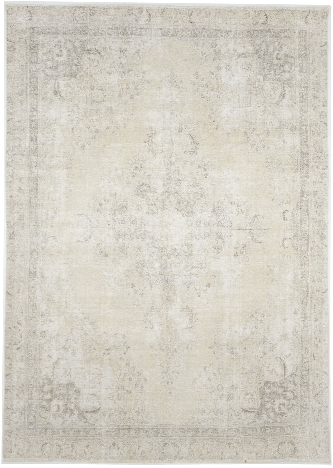 Stone-Washed Muted Floral Design 8\'3X11\'6 Distressed Vintage Oriental Rug Carpet