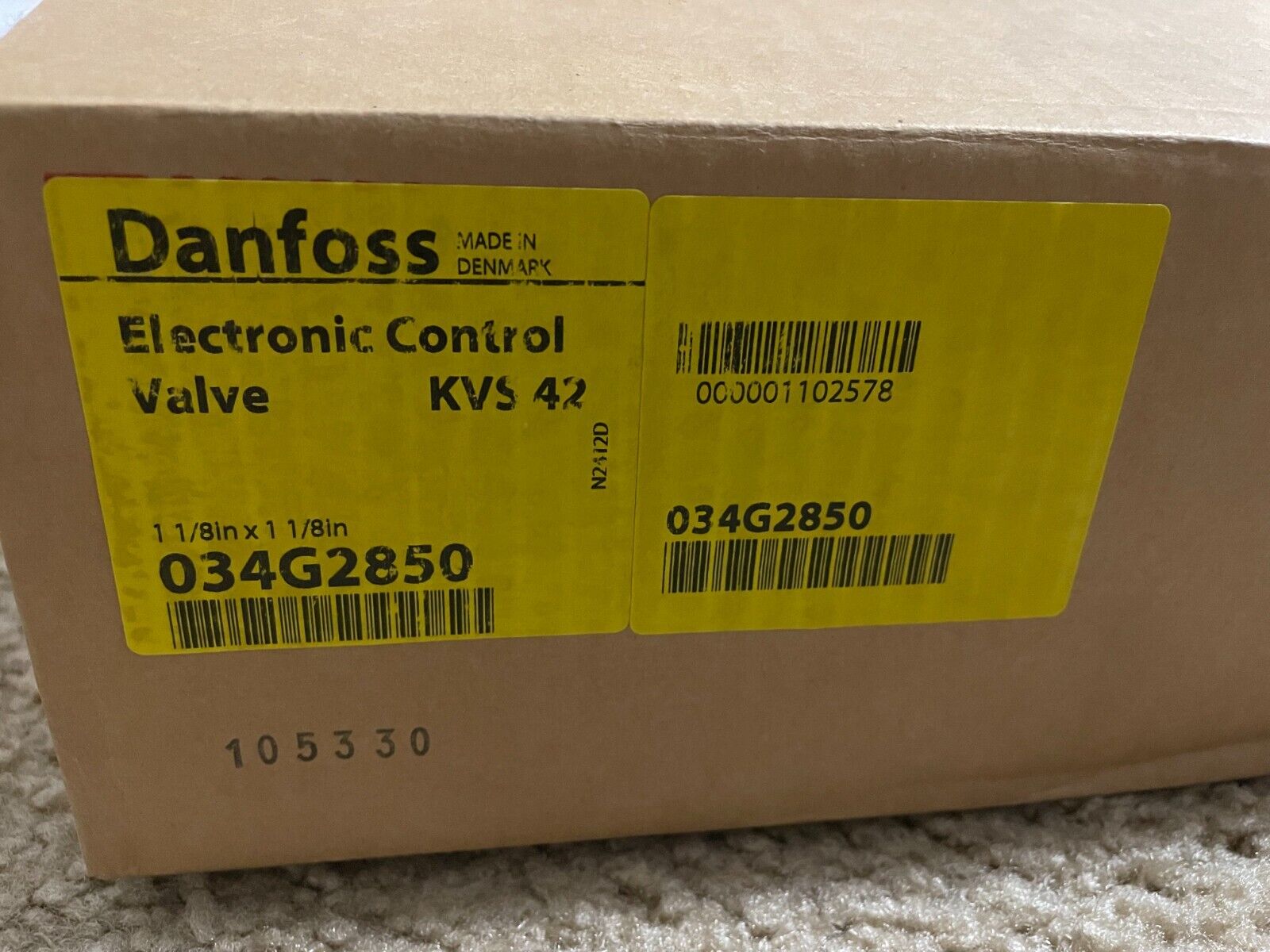 Danfoss Electronic Control Valve 034G2850 1 1/8\