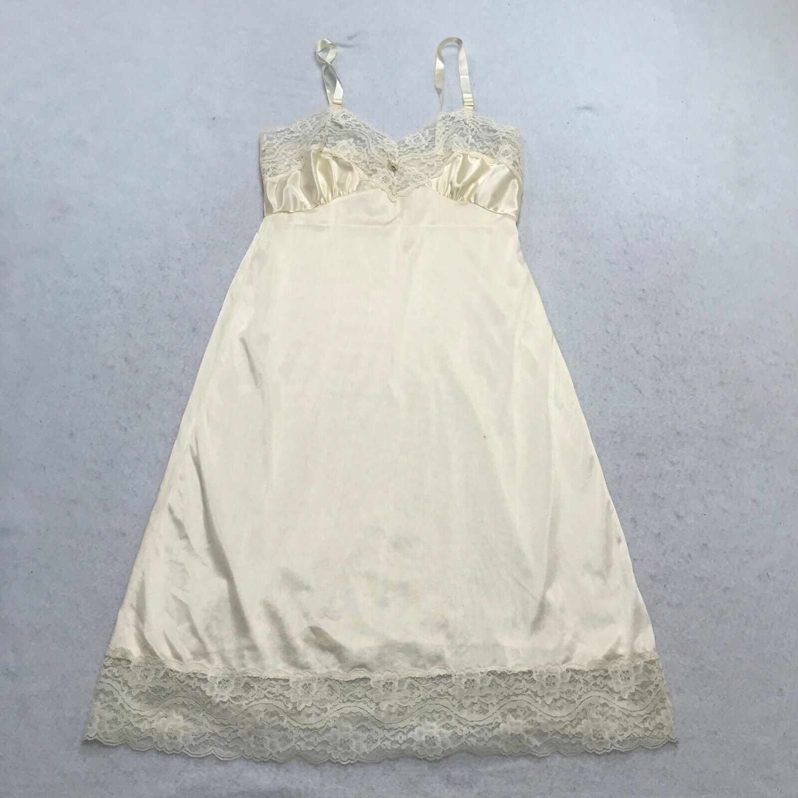 Vintage Richform Full Slip Dress Womens 34 (Modern 6-8) Ivory Lingerie USA
