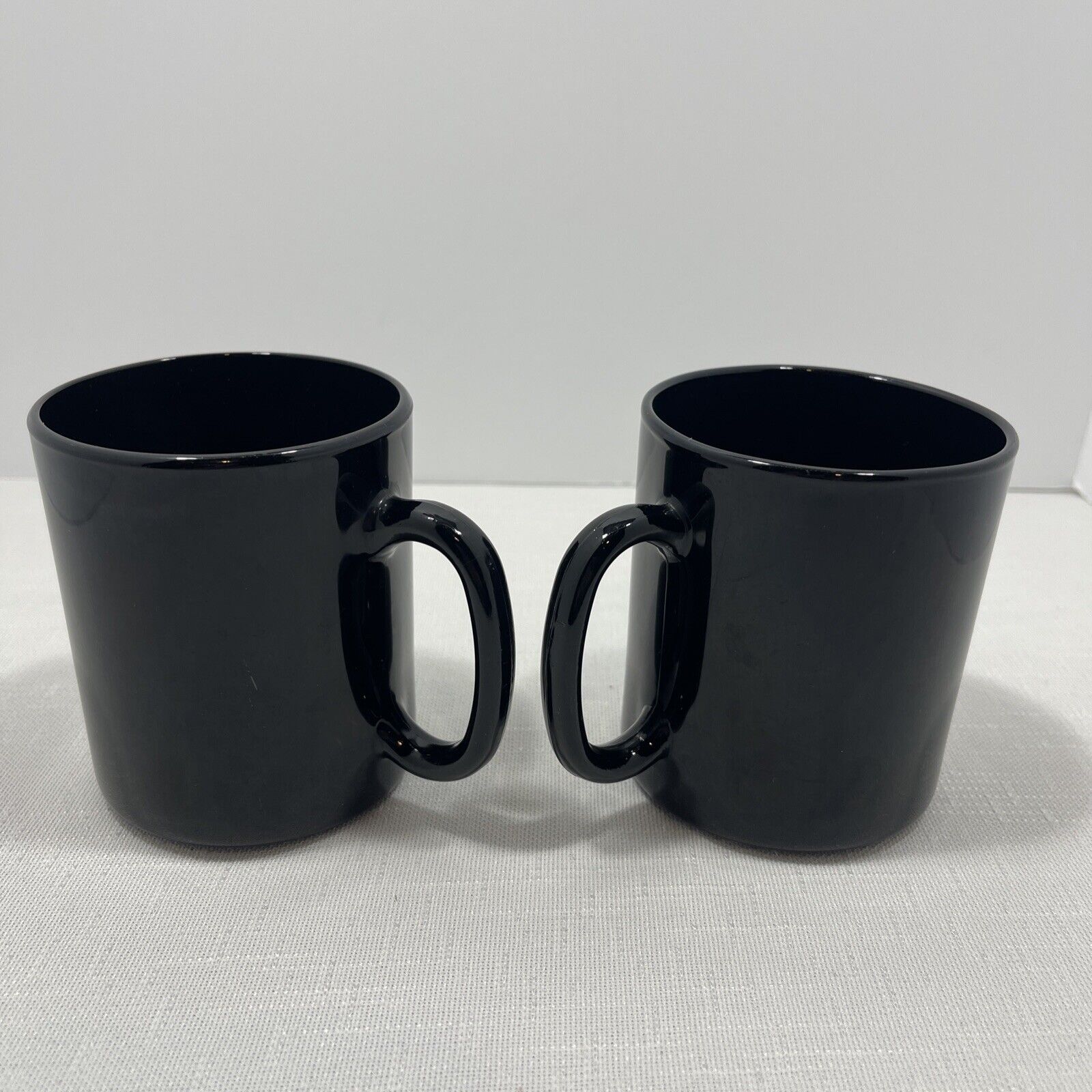 ARCOROC AROPOAL ARC France Solid Black Handle Coffee Mug Set Of 2