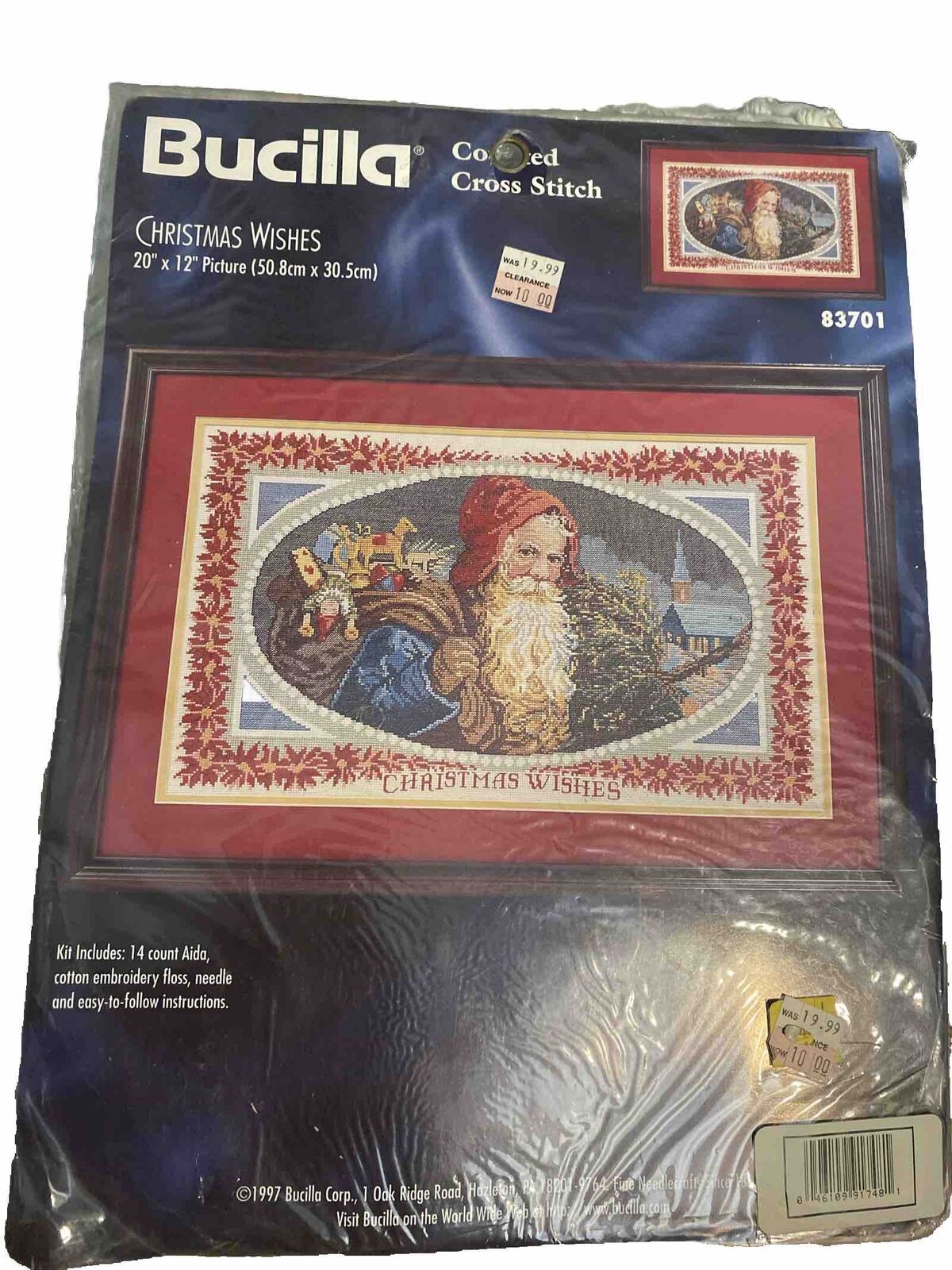 Bucilla CHRISTMAS WISHES Counted Cross Stitch 83701 Sealed 1997