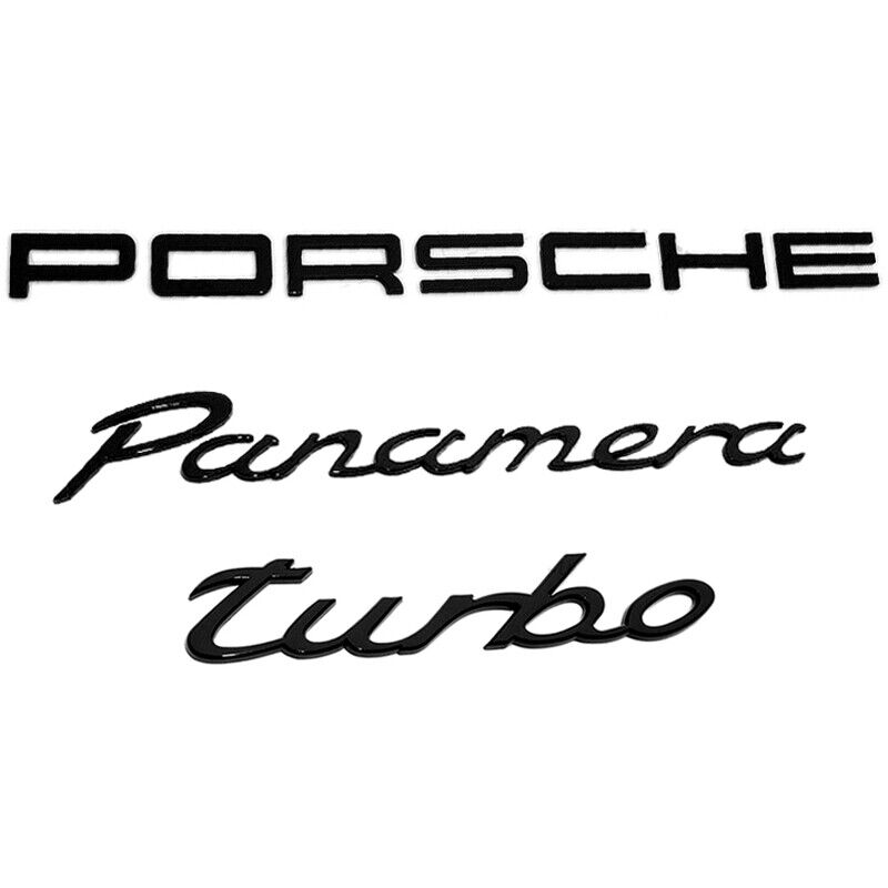 3Pcs Matte Black P-O-R-S-C-H-E Panamera Turbo Letter Rear Badge Emblem Nameplate