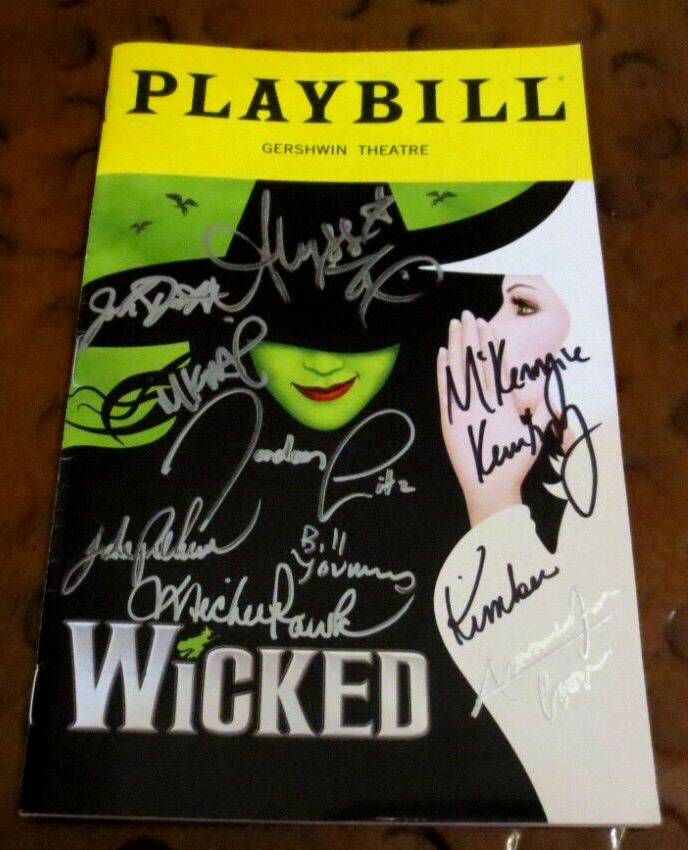 Wicked Musical Broadway Play Playbill cast signed autographed Wizard of Oz