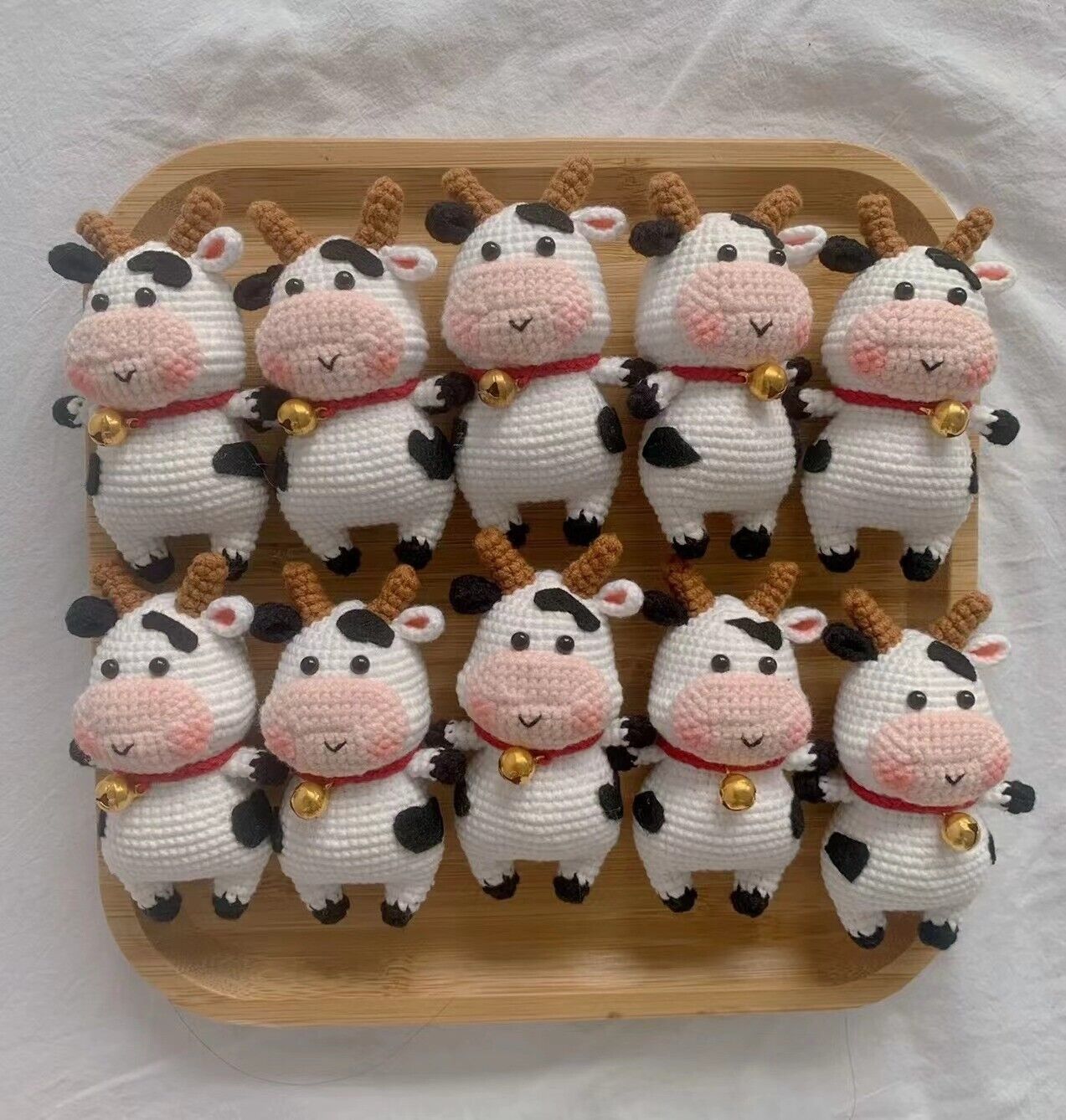 Handmade crochet small cow handicraft pendants cow