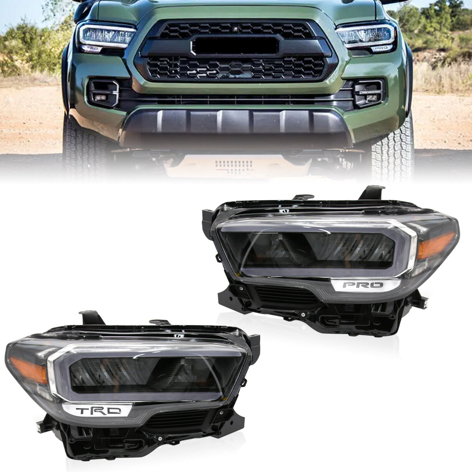 1 Pair of  LED Headlights Full LED DRL For 2020 -2023 Toyota Tacoma 8111004300