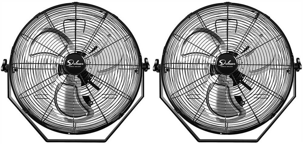 2PCS Simple Deluxe 18inch Industrial Wall Mount Fan 3 Speed Ventilation Fans
