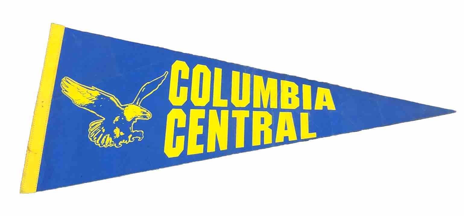 Columbia Central Brooklyn Michigan High School Pennant Flag Blue Yellow Vintage