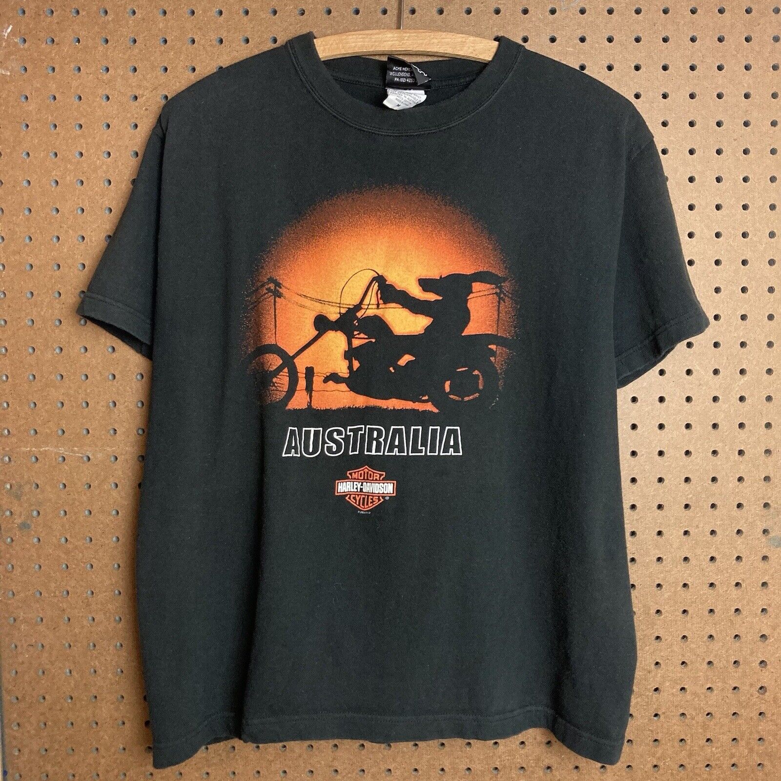 Vintage Harley Davidson T-shirt Mens Size Medium Australia Kangaroo Biker