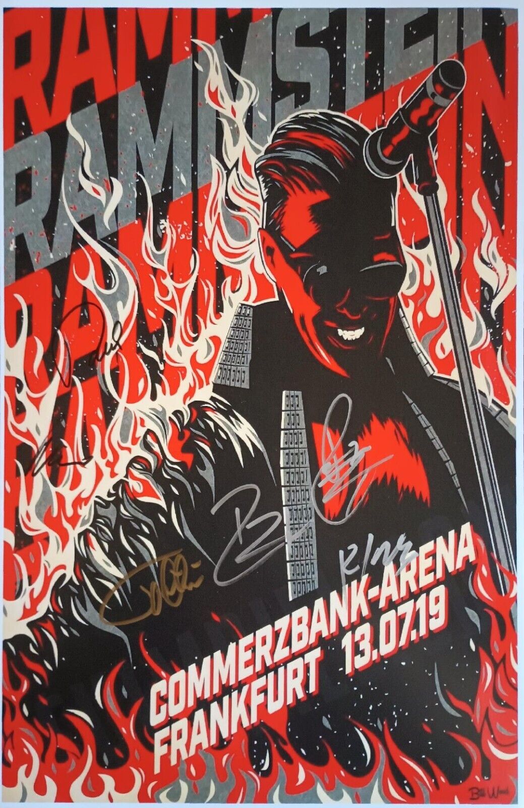 RAMMSTEIN Concert Poster 11 x 17 inch 2019 Reproduction facsimile band signed